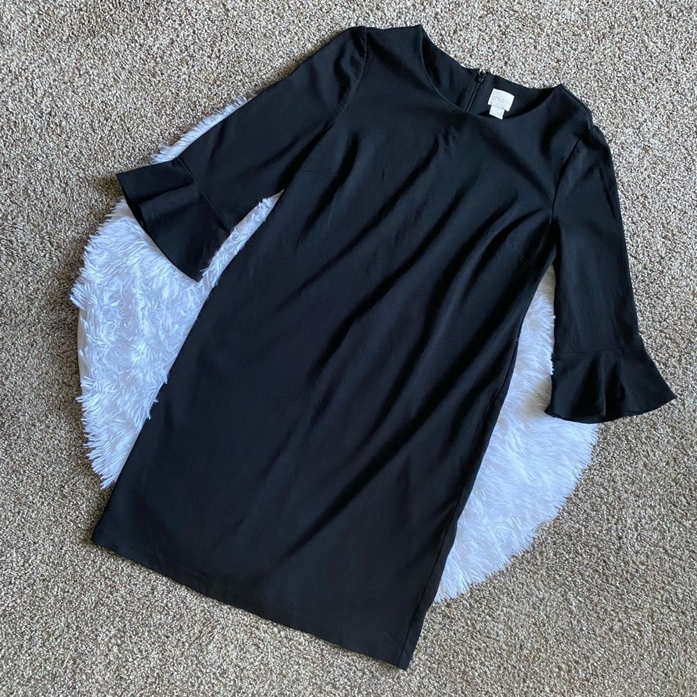 Chicos Dress Black‎ Bell Sleeve Womens Size 4 Chicos Size 0